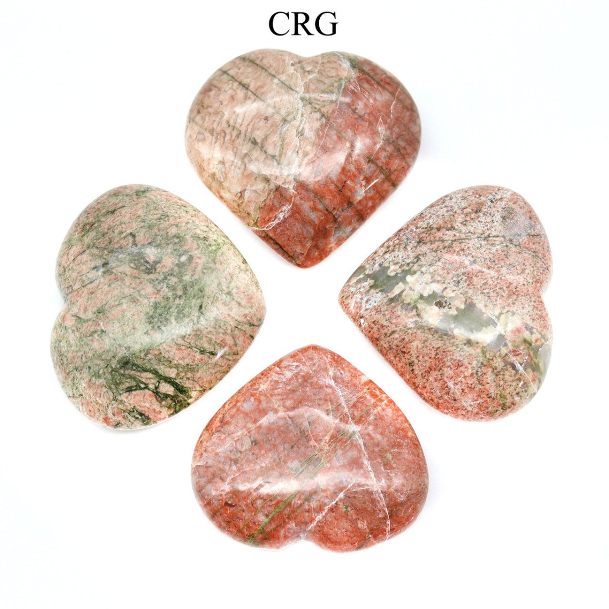 Unakite Puffy Heart (1-1.5 in) Gemstone Heart Shape (1 pc)