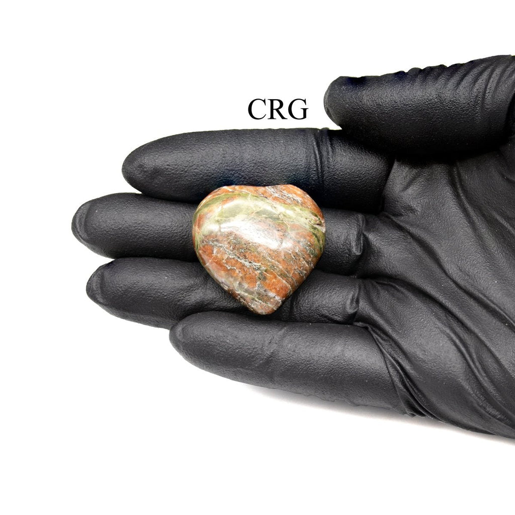 Unakite Puffy Hearts (5 Pieces) Size 1 to 2 Inches Small Polished Gemstone Shapes