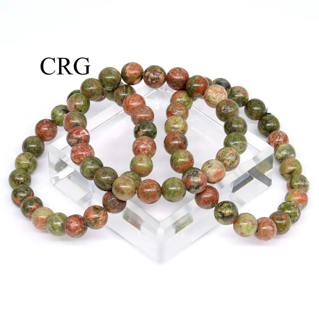 Unakite Round Bead Stretch Bracelet (8 mm) (1 Piece)