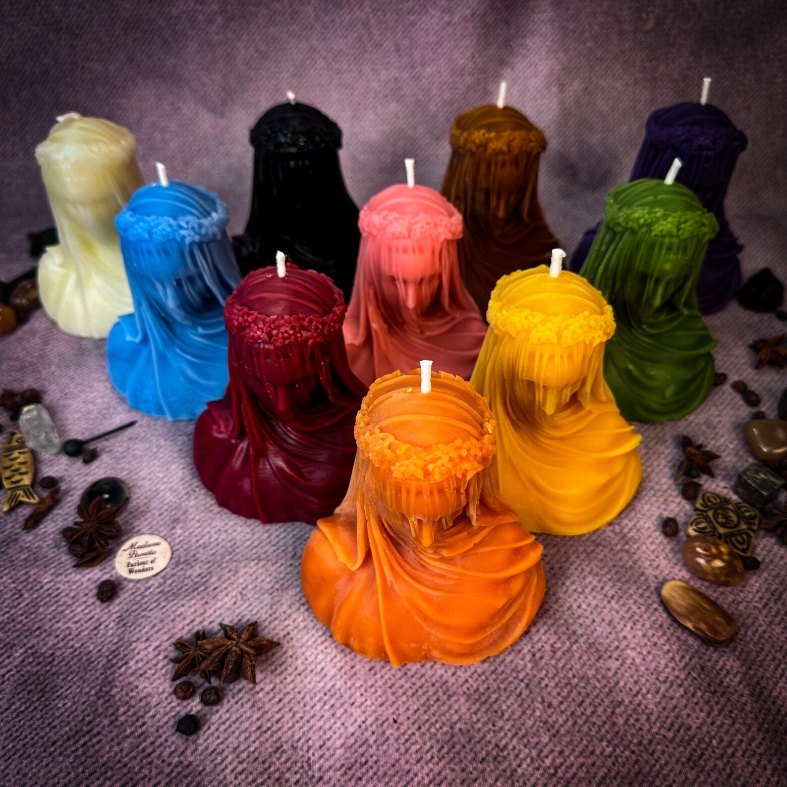 Beeswax Veil of Secrets Spell Candle - Truth Revelation & Privacy Protection