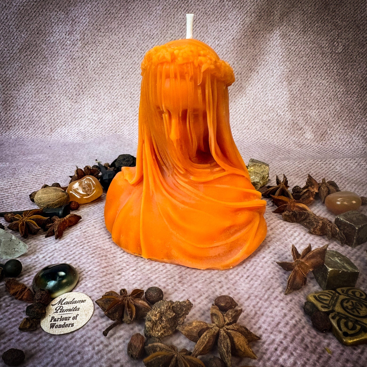 Beeswax Veil of Secrets Spell Candle - Truth Revelation & Privacy Protection