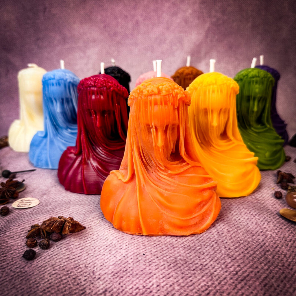 Beeswax Veil of Secrets Spell Candle - Truth Revelation & Privacy Protection
