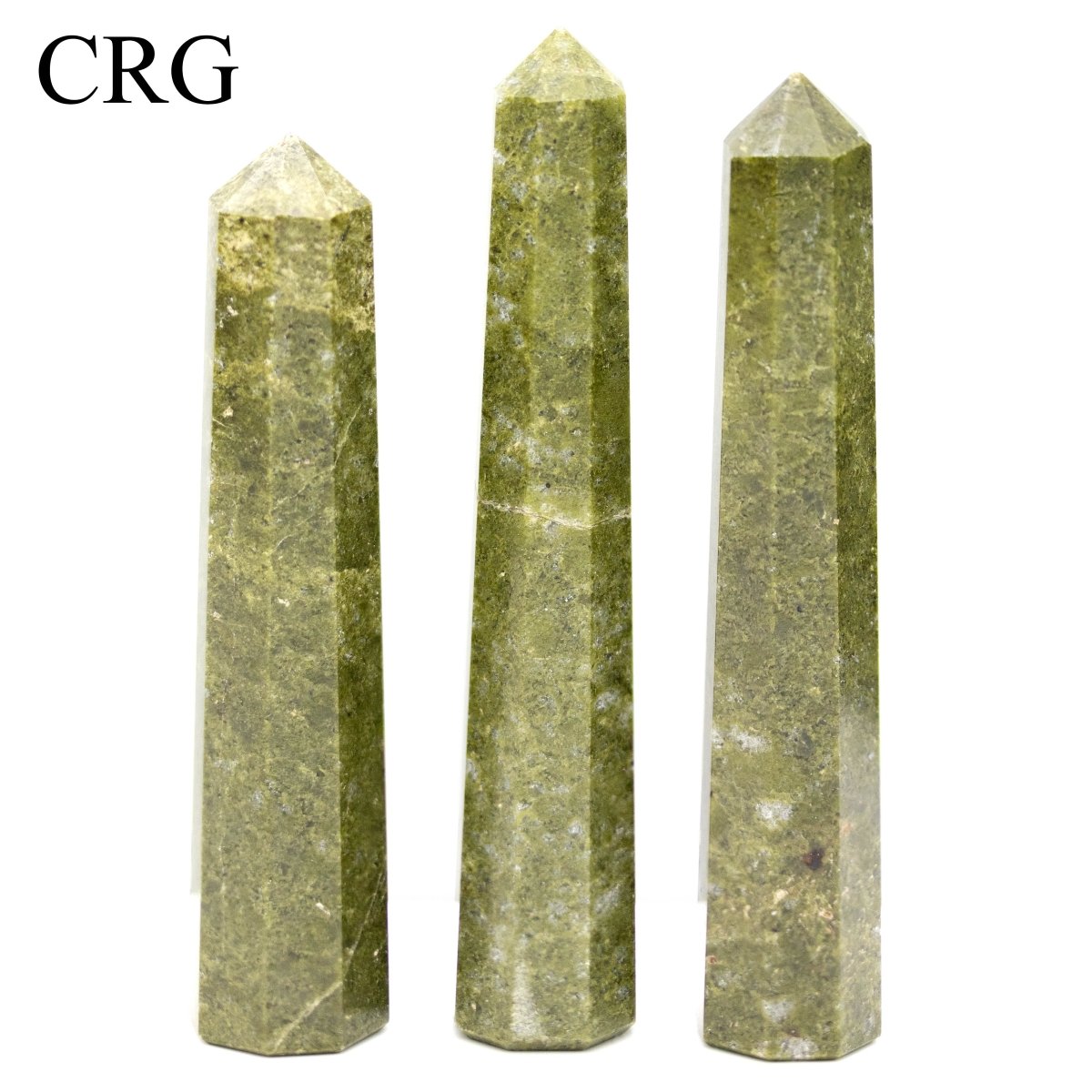 Vesuvianite Towers (2 Pieces) Size 3 to 5 Inches Standing Crystal Gemstone Points