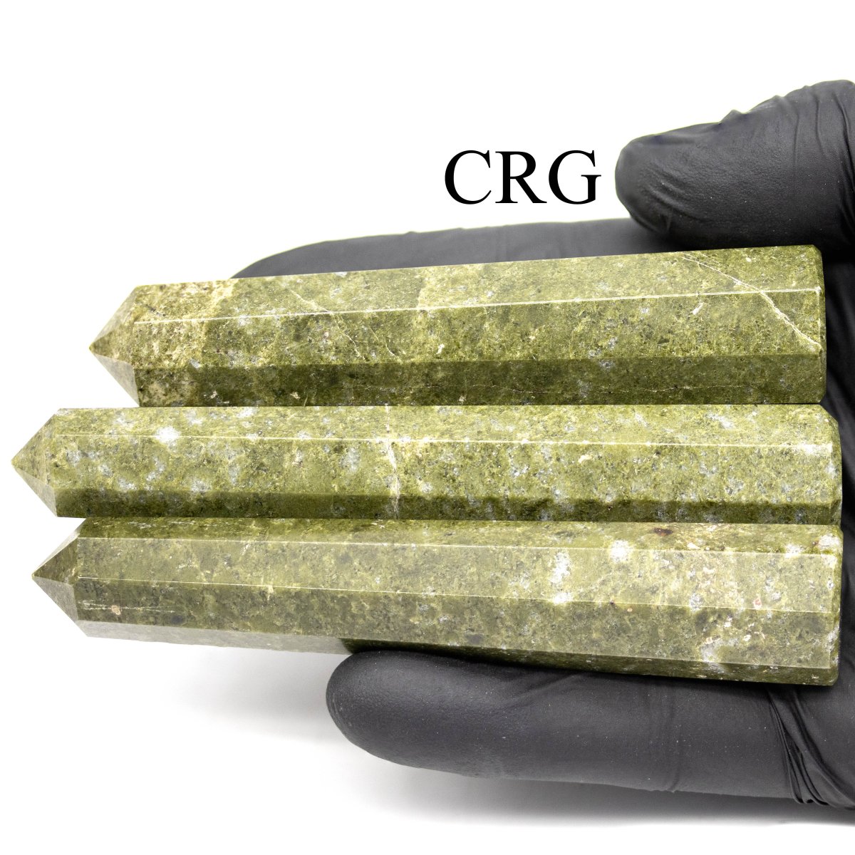 Vesuvianite Towers (2 Pieces) Size 3 to 5 Inches Standing Crystal Gemstone Points