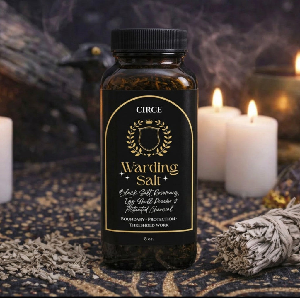 Warding Salt – Ritual Protection Blend with Black Salt, Rosemary & Activated Charcoal (8 oz)