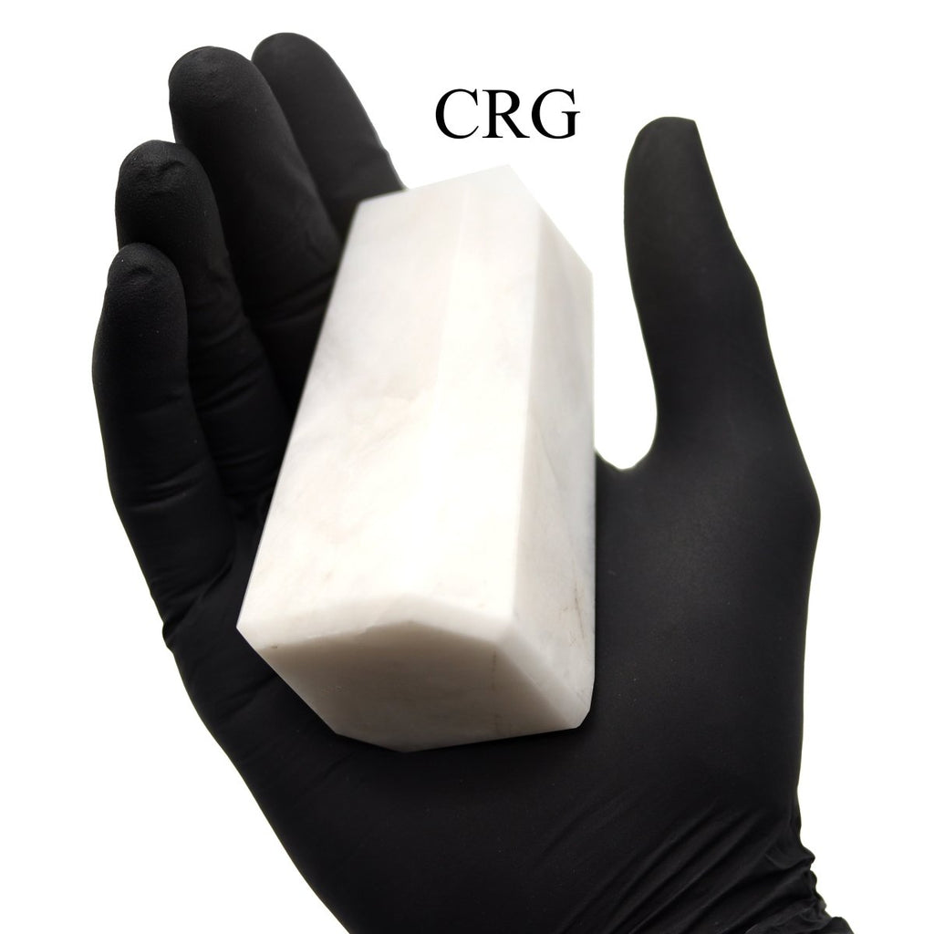 White Agate Point (1 Piece) Size 3 to 5 Inches 6-Sided Standing Crystal Gemstone Home Decor