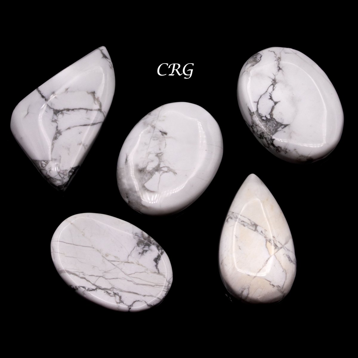 White Howlite Cabochons (75 Grams) Mixed Sizes Bulk Wholesale Lot Crystal Minerals