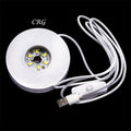 White Round Wooden Light Display Box with USB Plug 3 inch (1 Piece) Decor Lamp