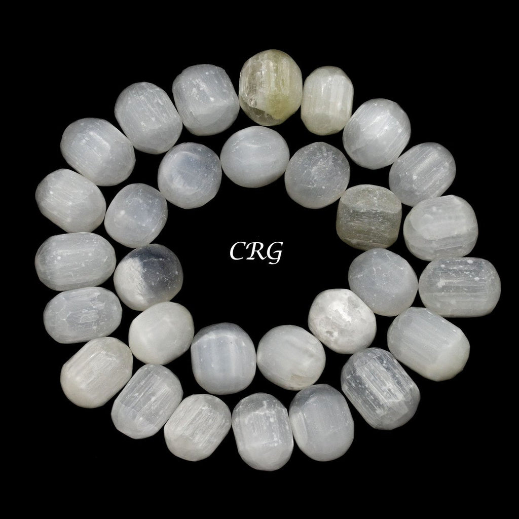 White Selenite Hand Carved Tumble 25 to 35mm (12 Pieces)
