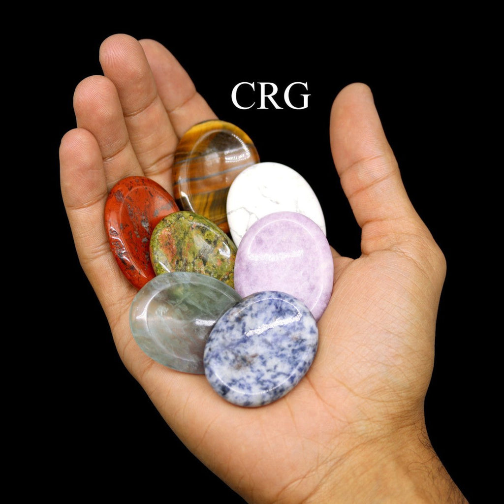 Worry Stones Assorted Gemstones (10 Pieces) Size 1.75 Inches
