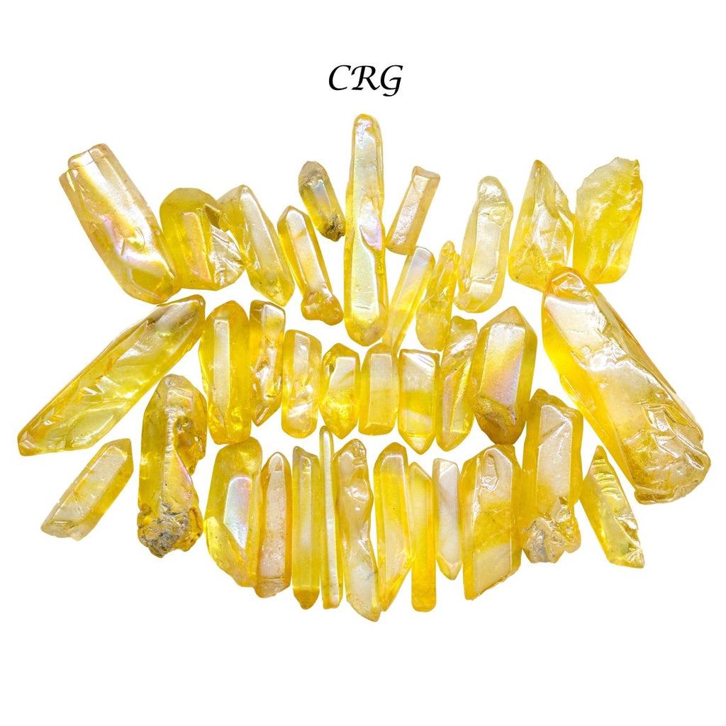 Yellow Aura Quartz Points (1 Pound) Size 1 to 2 Inches Bulk Wholesale Lot Crystal Gemstones