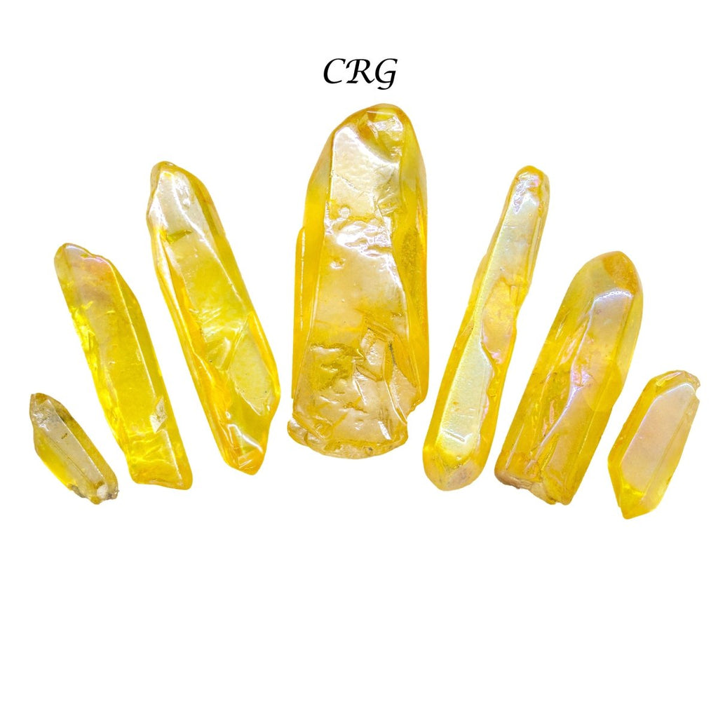 Yellow Aura Quartz Points (1 Pound) Size 1 to 2 Inches Bulk Wholesale Lot Crystal Gemstones