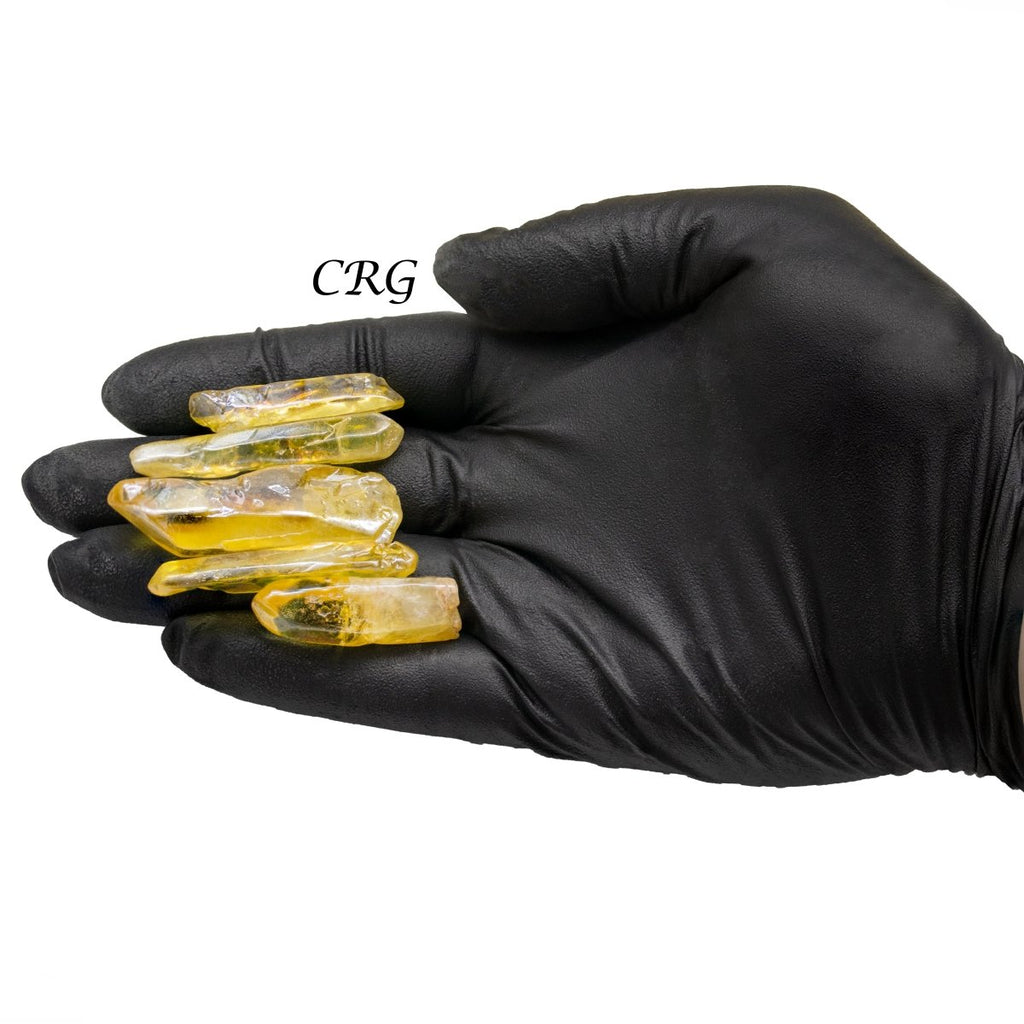 Yellow Aura Quartz Points (1 Pound) Size 1 to 2 Inches Bulk Wholesale Lot Crystal Gemstones