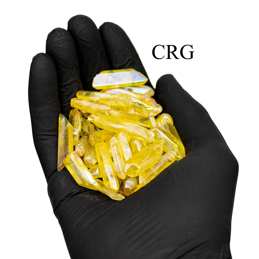 Yellow Aura Quartz Points (1 Pound) Size 1 to 2 Inches Bulk Wholesale Lot Crystal Gemstones