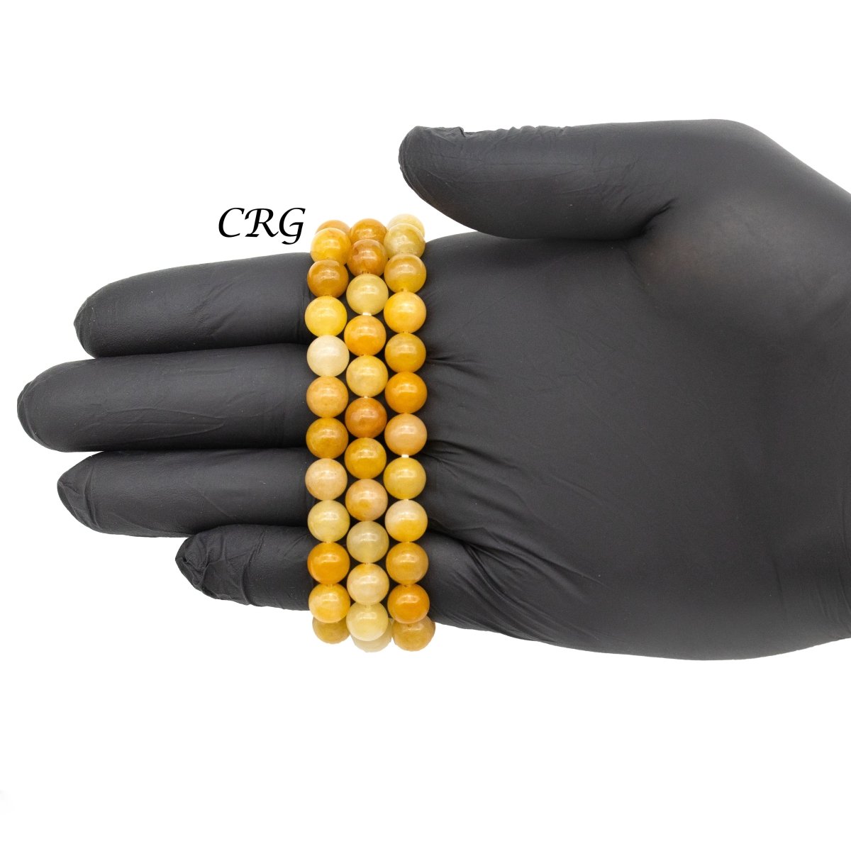 Yellow Jade Round Bead Stretch Bracelet (8 mm) (1 Piece)