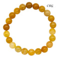 Yellow Jade Round Bead Stretch Bracelet (8 mm) (1 Piece)
