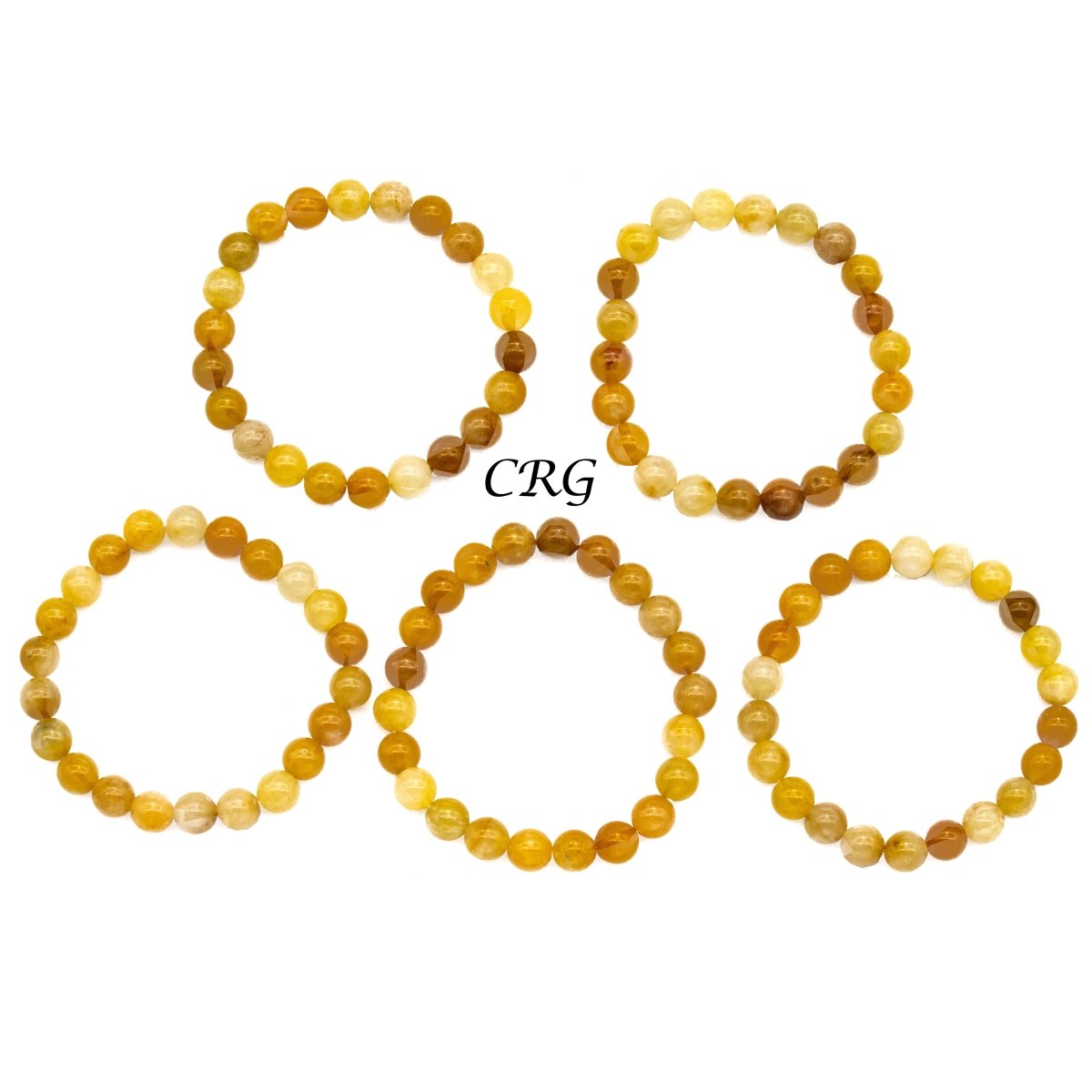 Yellow Jade Round Bead Stretch Bracelet (8 mm) (1 Piece)