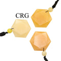 Yellow Quartz Faceted Hexagon Pendant with Black Cord (4 Pieces) Size 1 Inch (INJD)
