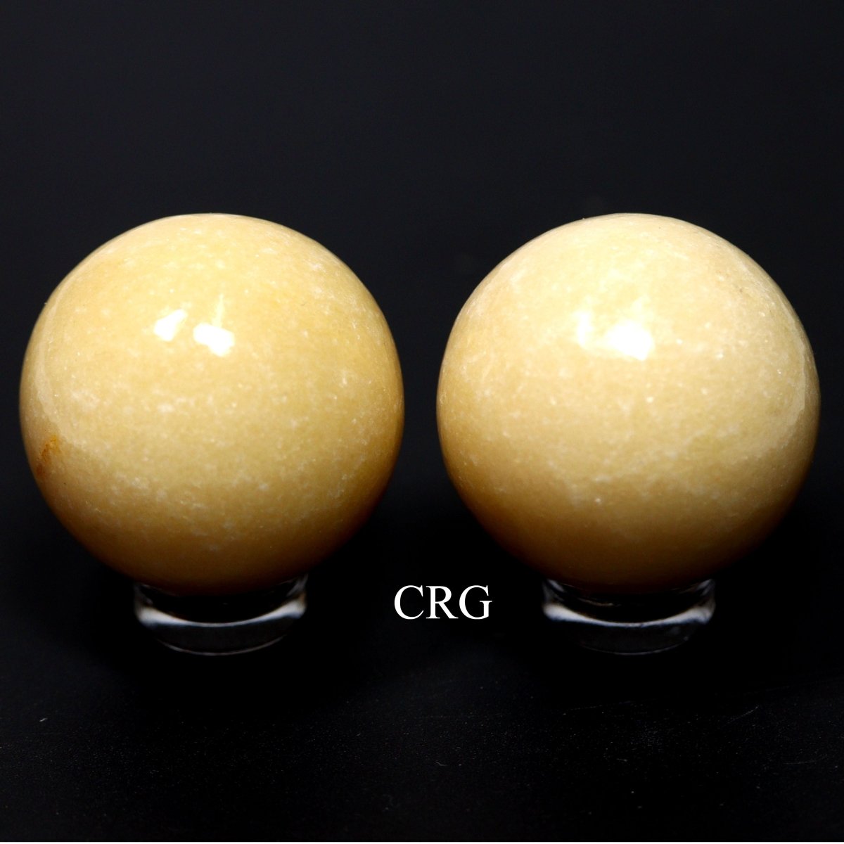 Yellow Quartz Spheres (30 mm) (2 Pcs) Extra Small Polished Gemstone Spheres