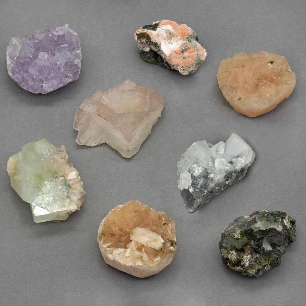 Zeolite Mixed Flat (24 Pieces) Bulk Wholesale Lot Raw Crystals Minerals Gemstones